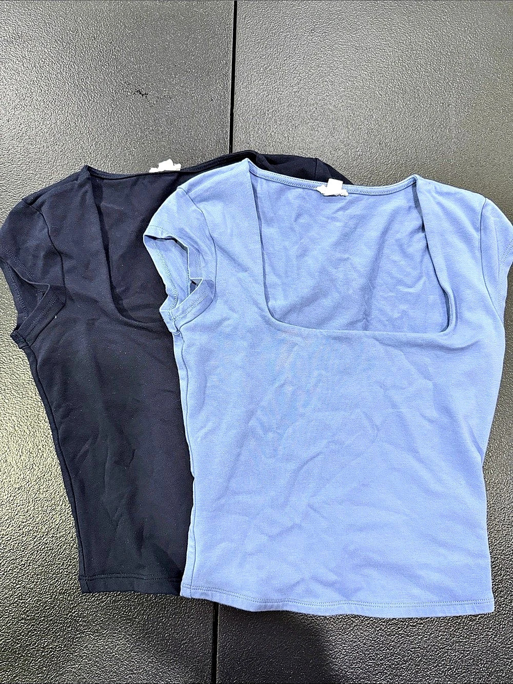 Garage Portia Square Neckline Tee Two Tops XS
